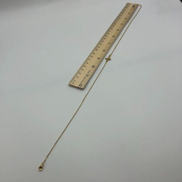 18K Gold Plated Stainless Steel "Cross' Necklace Women's Waterproof Spiritual - Picture 10 of 10